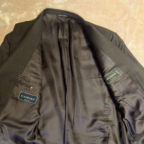 Canali 100% Wool men’s suit jacket in dark brown Sz 56 / 44” chest - Picture 12 of 16